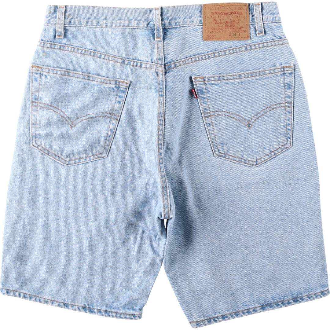 2000'S Levi's 505 Regular Fit Denim Shorts (Men's size W33 equivalent) cotton Blue type light blue Vintage Second Hand