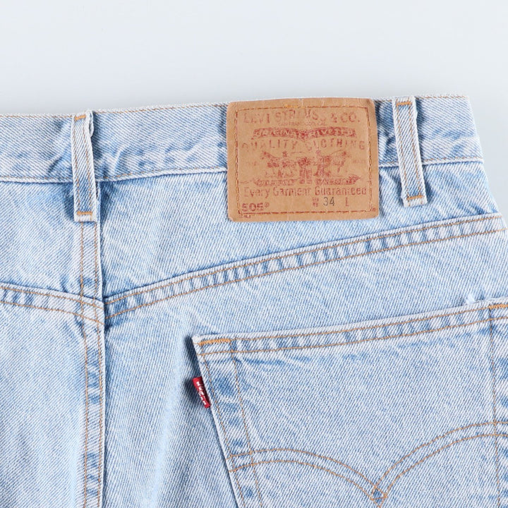 2000'S Levi's 505 Regular Fit Denim Shorts (Men's size W33 equivalent) cotton Blue type light blue Vintage Second Hand