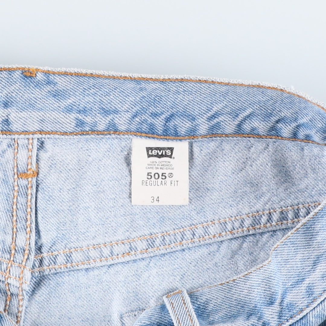 2000'S Levi's 505 Regular Fit Denim Shorts (Men's size W33 equivalent) cotton Blue type light blue Vintage Second Hand