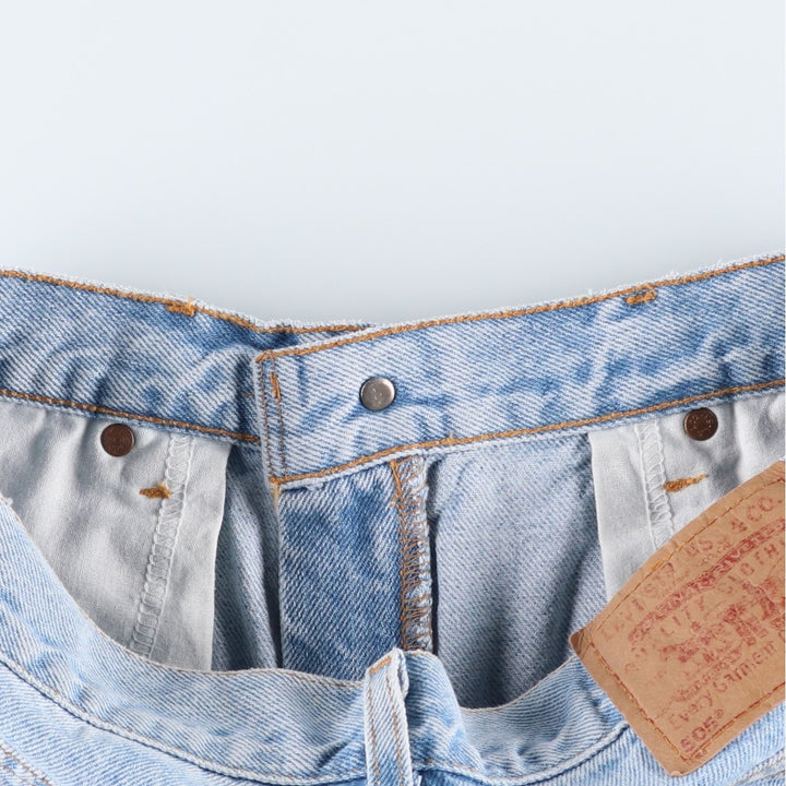 2000'S Levi's 505 Regular Fit Denim Shorts (Men's size W33 equivalent) cotton Blue type light blue Vintage Second Hand