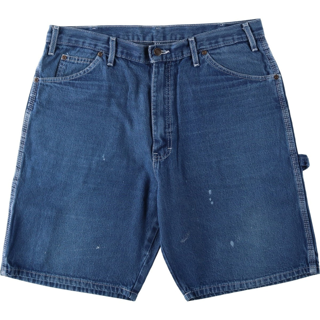Dickies Relaxed Fit Denim Painter Shorts (Men's W37 equivalent) cotton blue type Vintage Second Hand