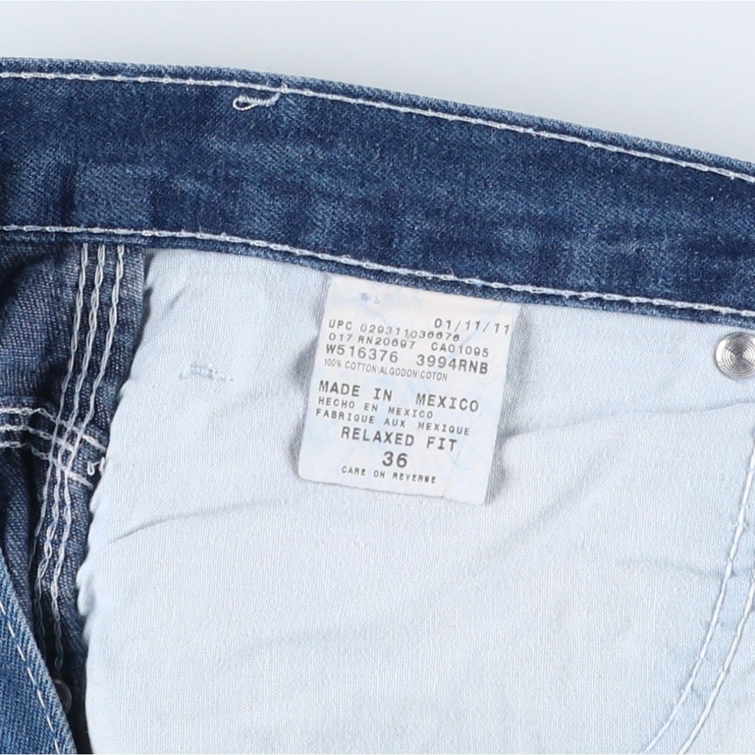 Dickies Relaxed Fit Denim Painter Shorts (Men's W37 equivalent) cotton blue type Vintage Second Hand