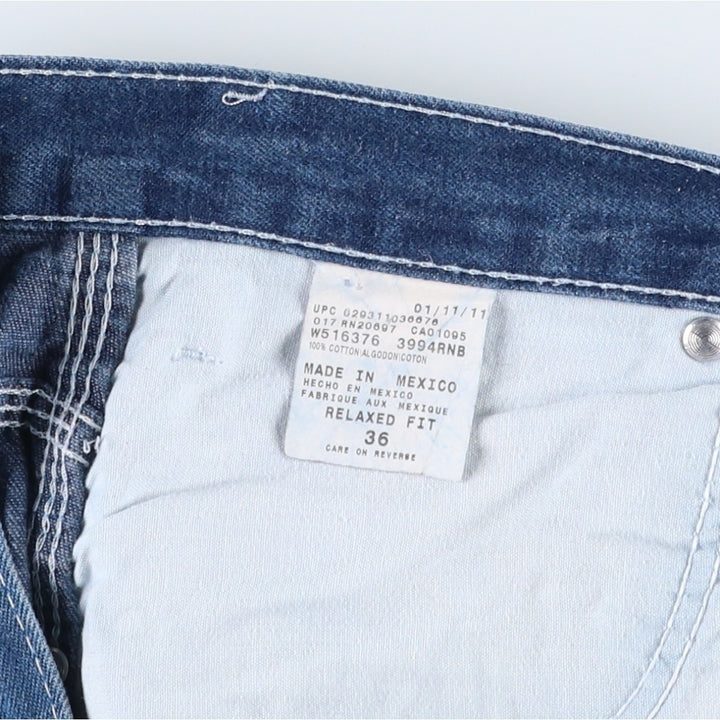 Dickies Relaxed Fit Denim Painter Shorts (Men's W37 equivalent) cotton blue type Vintage Second Hand