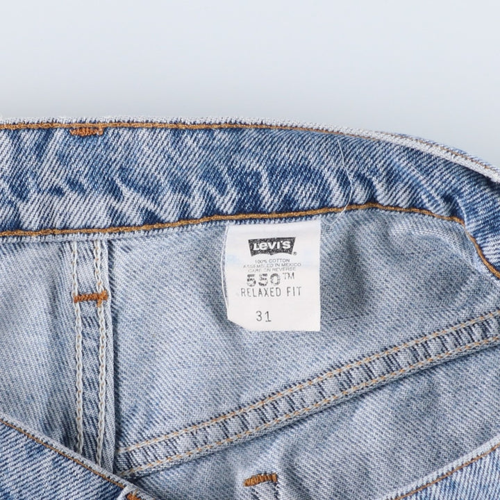 90'S Levi's 550 Relaxed Fit Orange Tab Denim Shorts, Men's Size W32 (approx.), Vintage cotton Blue type light blue Vintage Second Hand