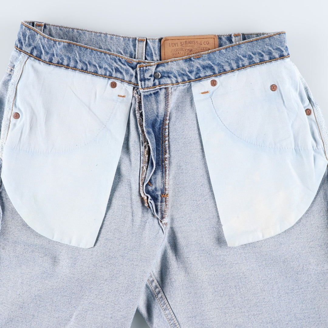 90'S Levi's 550 Relaxed Fit Orange Tab Denim Shorts, Men's Size W32 (approx.), Vintage cotton Blue type light blue Vintage Second Hand