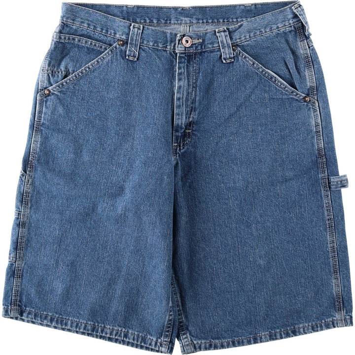 Lee denim painter shorts, men's size W35 (approx.) cotton blue type Vintage Second Hand