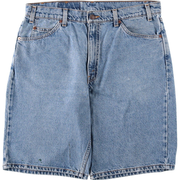 90'S Levi's 550 Relaxed Fit Orange Tab Denim Shorts (Men's W35 equivalent) cotton blue type Vintage Second Hand