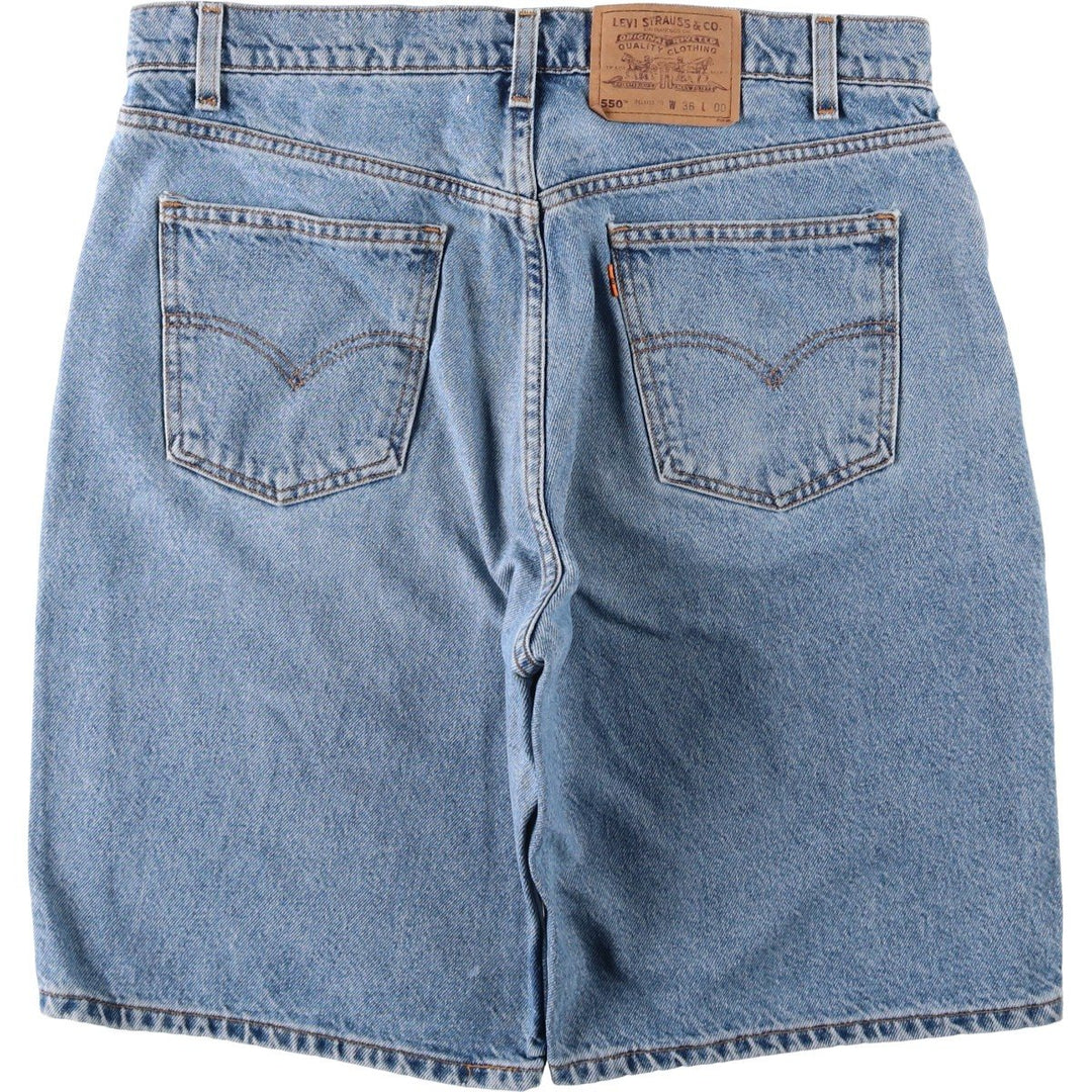 90'S Levi's 550 Relaxed Fit Orange Tab Denim Shorts (Men's W35 equivalent) cotton blue type Vintage Second Hand