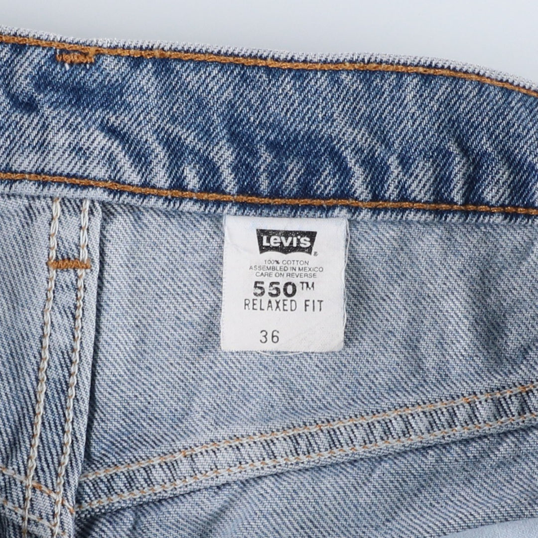90'S Levi's 550 Relaxed Fit Orange Tab Denim Shorts (Men's W35 equivalent) cotton blue type Vintage Second Hand
