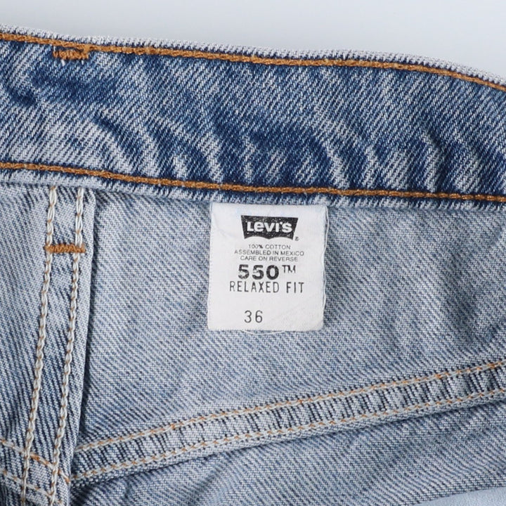 90'S Levi's 550 Relaxed Fit Orange Tab Denim Shorts (Men's W35 equivalent) cotton blue type Vintage Second Hand