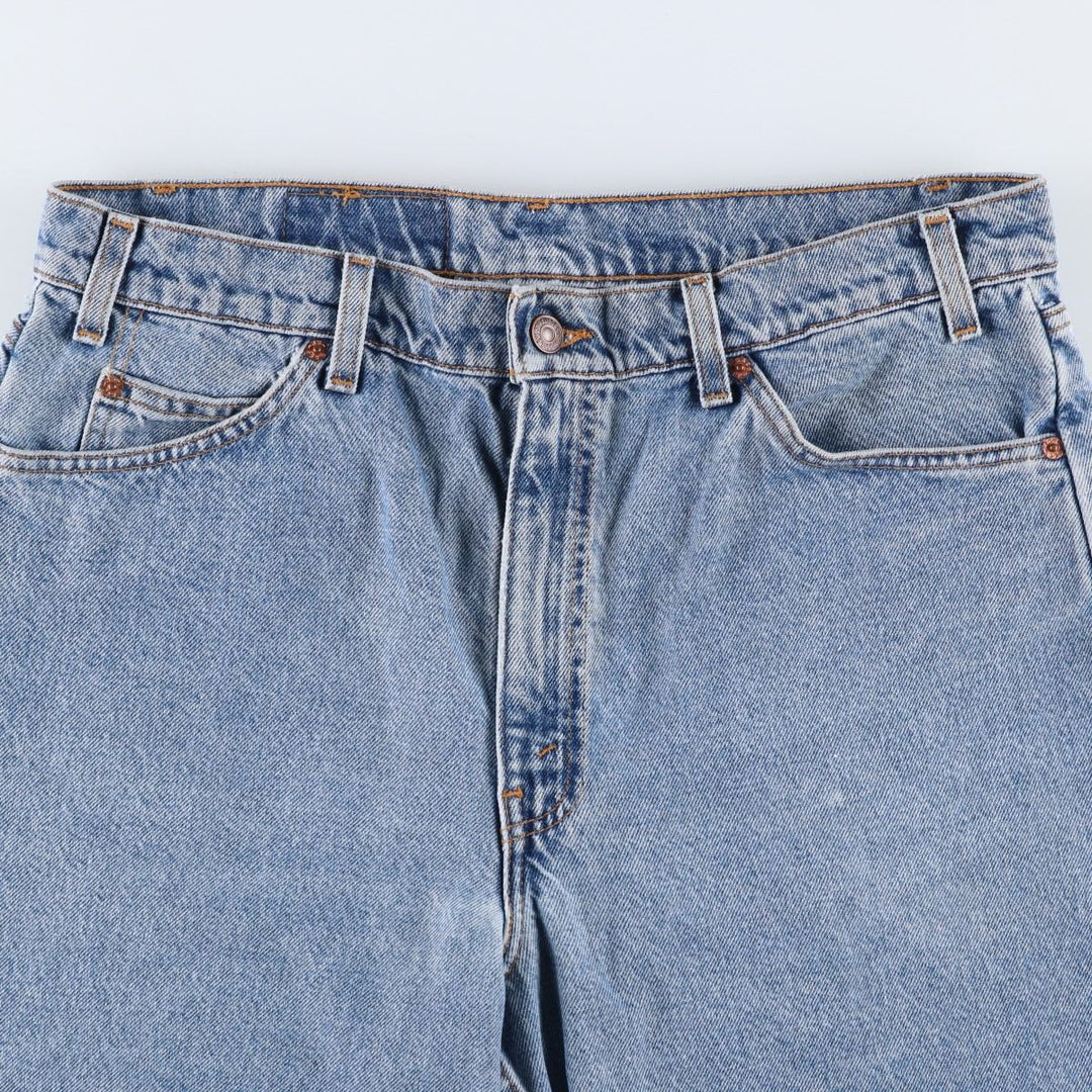 90'S Levi's 550 Relaxed Fit Orange Tab Denim Shorts (Men's W35 equivalent) cotton blue type Vintage Second Hand