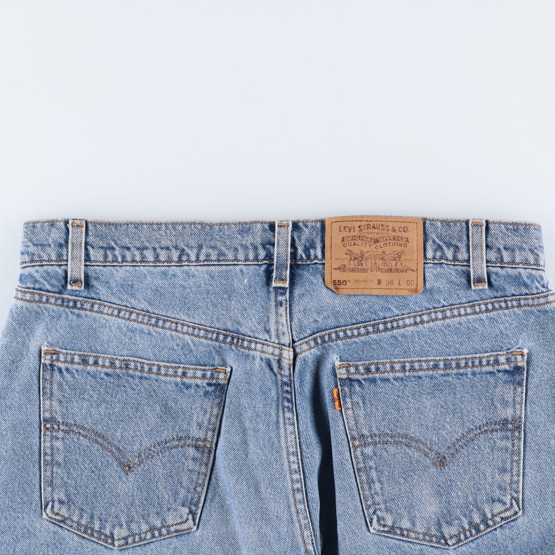 90'S Levi's 550 Relaxed Fit Orange Tab Denim Shorts (Men's W35 equivalent) cotton blue type Vintage Second Hand