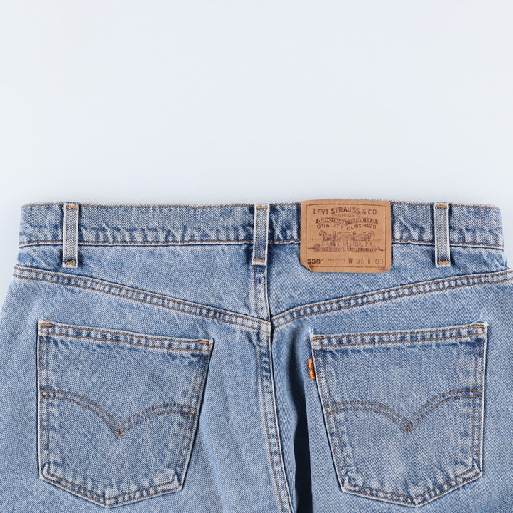90'S Levi's 550 Relaxed Fit Orange Tab Denim Shorts (Men's W35 equivalent) cotton blue type Vintage Second Hand