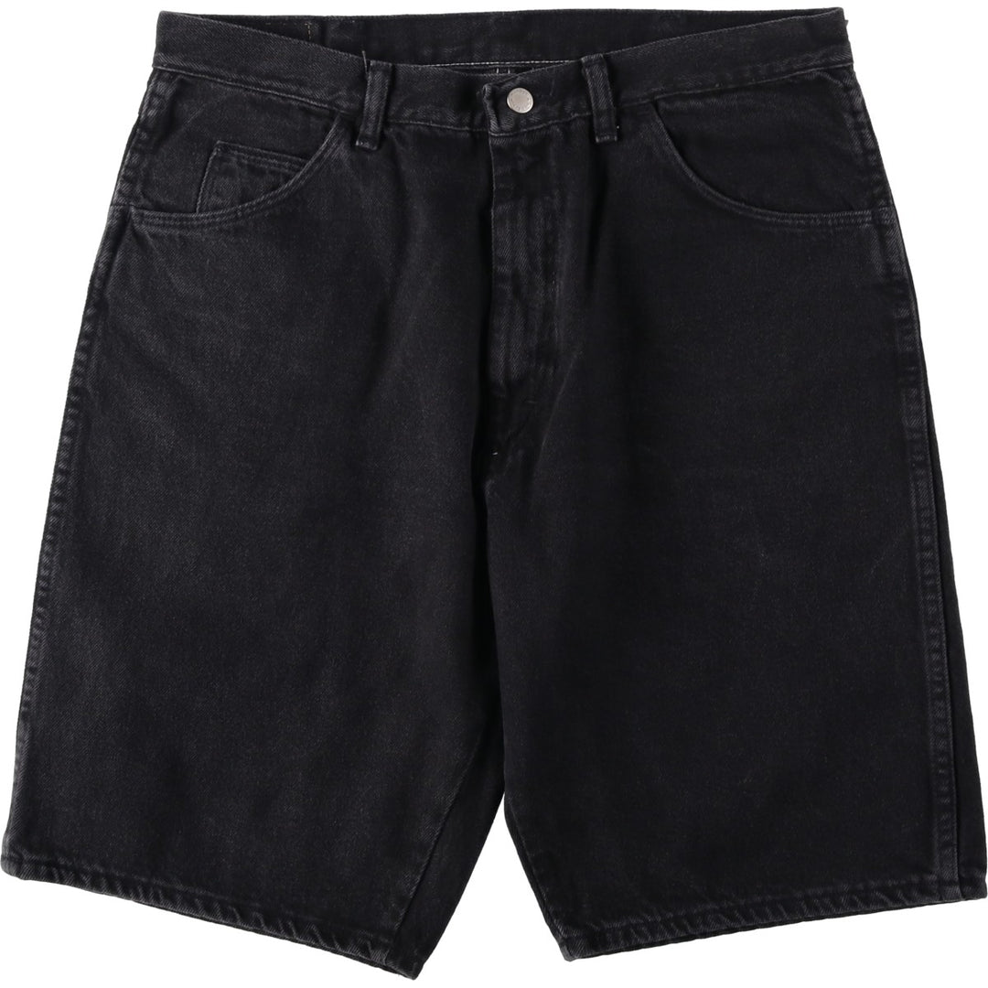 Wrangler Black Denim Shorts, Half Pants, Made in USA, Men's Size W36 (approx.) cotton black type Vintage Second Hand