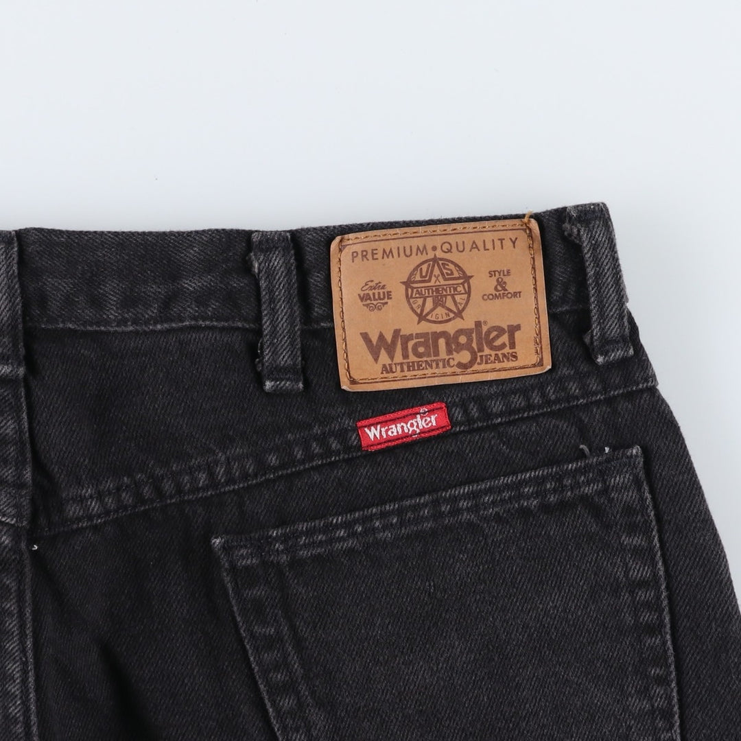 Wrangler Black Denim Shorts, Half Pants, Made in USA, Men's Size W36 (approx.) cotton black type Vintage Second Hand