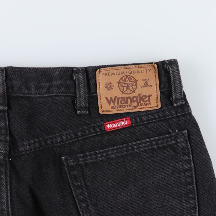 Wrangler Black Denim Shorts, Half Pants, Made in USA, Men's Size W36 (approx.) cotton black type Vintage Second Hand