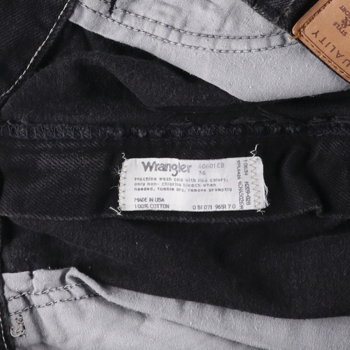 Wrangler Black Denim Shorts, Half Pants, Made in USA, Men's Size W36 (approx.) cotton black type Vintage Second Hand