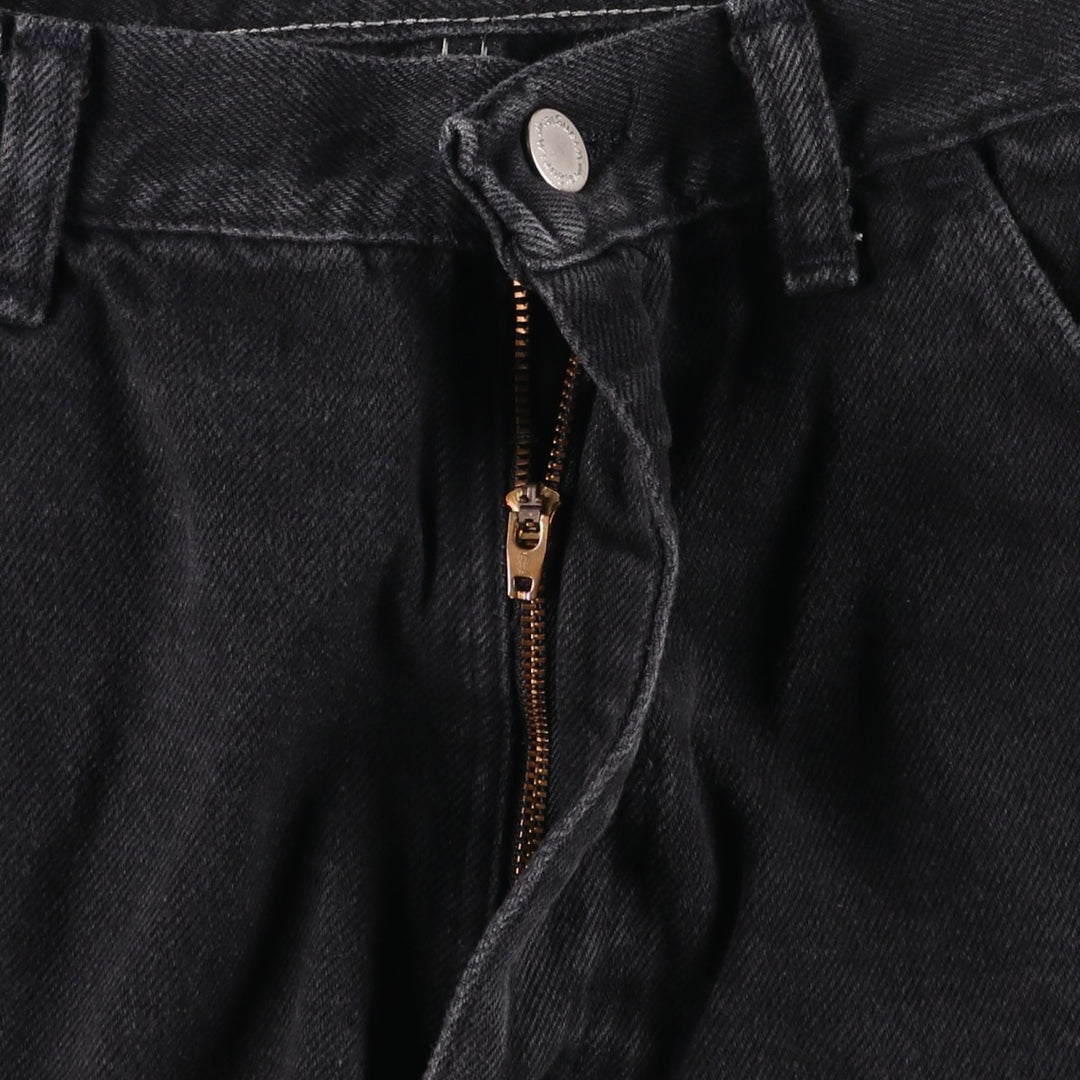 Wrangler Black Denim Shorts, Half Pants, Made in USA, Men's Size W36 (approx.) cotton black type Vintage Second Hand