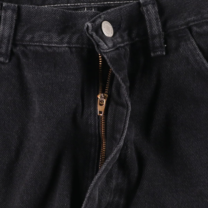 Wrangler Black Denim Shorts, Half Pants, Made in USA, Men's Size W36 (approx.) cotton black type Vintage Second Hand