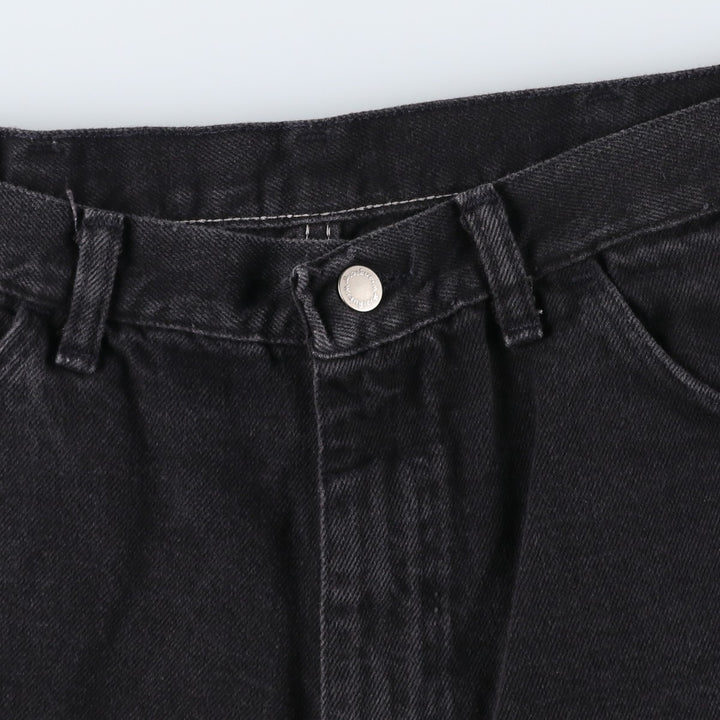 Wrangler Black Denim Shorts, Half Pants, Made in USA, Men's Size W36 (approx.) cotton black type Vintage Second Hand