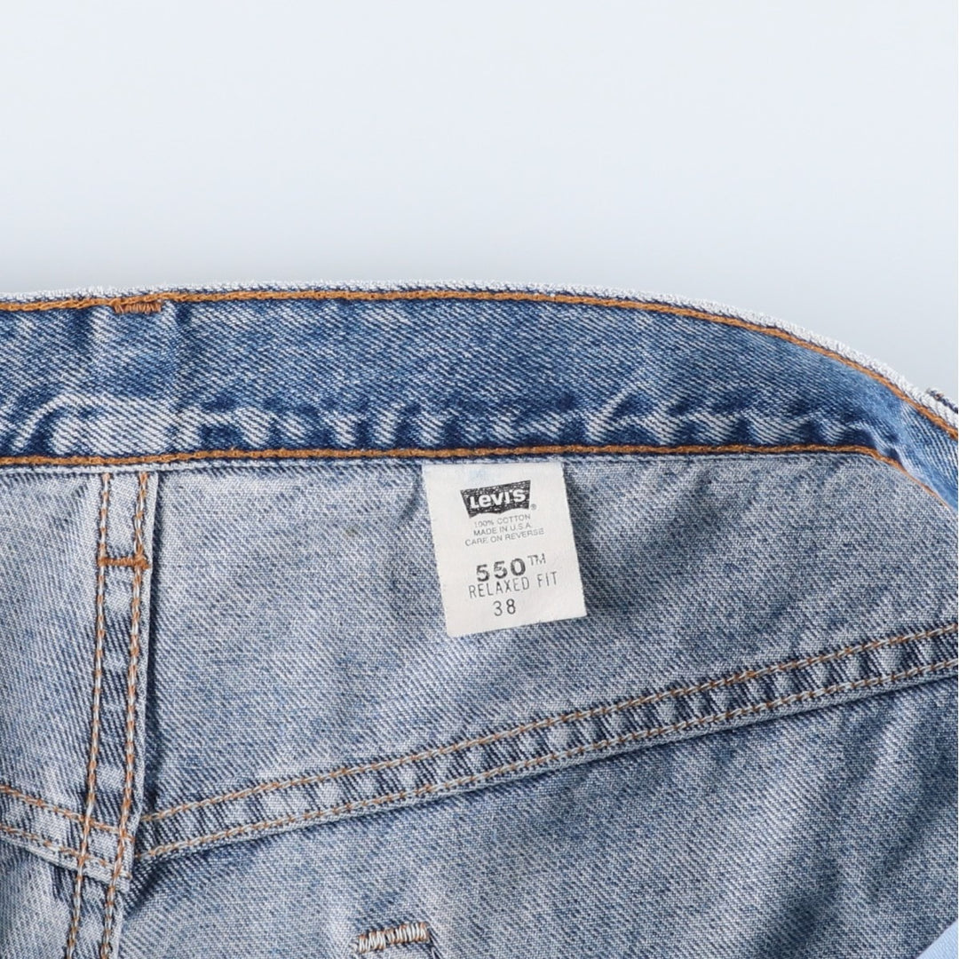 2000'S Levi's 550 Relaxed Fit Denim Shorts, Made in USA, Men's Size W37 (approx.) cotton blue type Vintage Second Hand