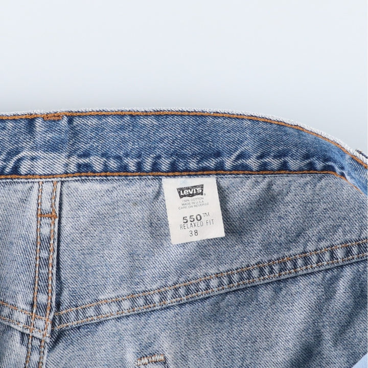 2000'S Levi's 550 Relaxed Fit Denim Shorts, Made in USA, Men's Size W37 (approx.) cotton blue type Vintage Second Hand