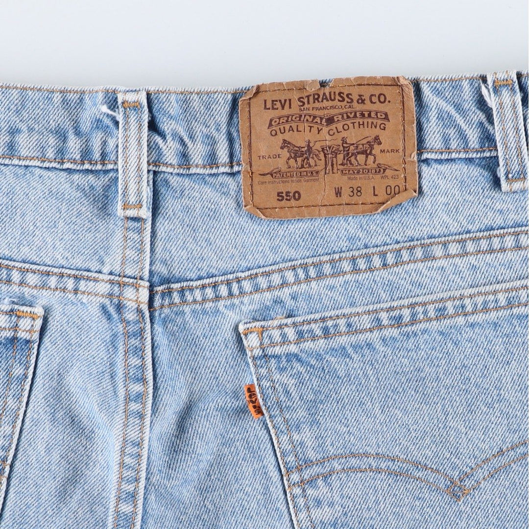 90'S Levi's Orange Tab Denim Shorts, Half Pants, Made in USA, Men's W37 (approx.), Vintage cotton blue type Vintage Second Hand