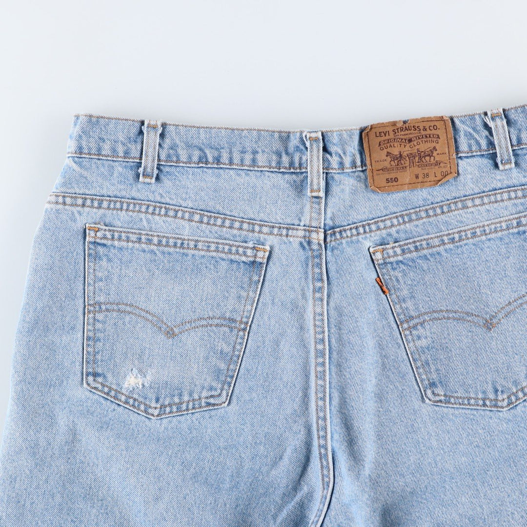 90'S Levi's Orange Tab Denim Shorts, Half Pants, Made in USA, Men's W37 (approx.), Vintage cotton blue type Vintage Second Hand