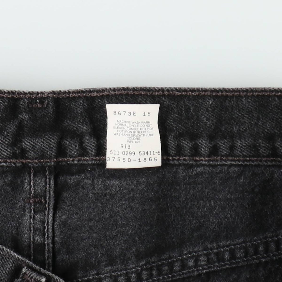 90'S Levi's 550 Relaxed Fit Black Denim Shorts, Made in USA, Men's Size W36 (approx.), Vintage cotton black type Vintage Second Hand