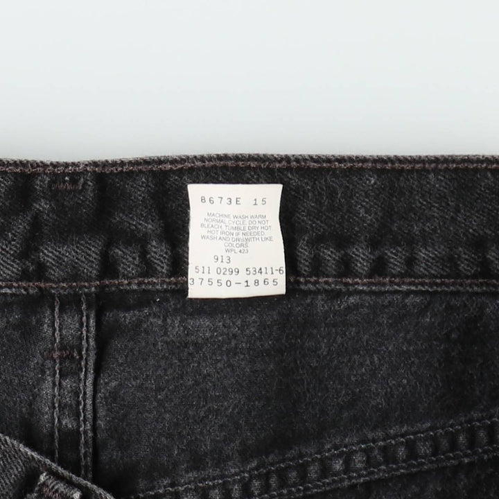 90'S Levi's 550 Relaxed Fit Black Denim Shorts, Made in USA, Men's Size W36 (approx.), Vintage cotton black type Vintage Second Hand