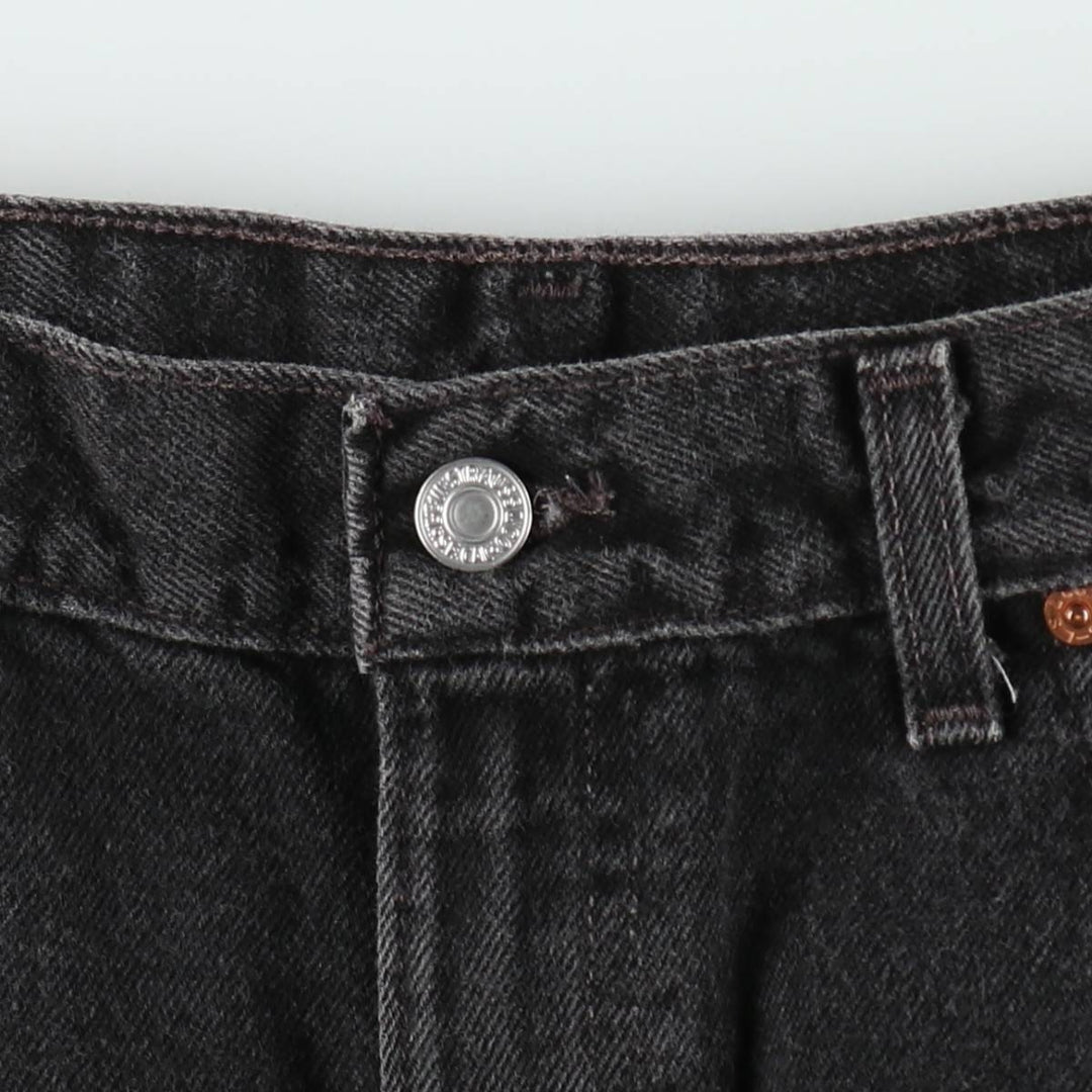 90'S Levi's 550 Relaxed Fit Black Denim Shorts, Made in USA, Men's Size W36 (approx.), Vintage cotton black type Vintage Second Hand