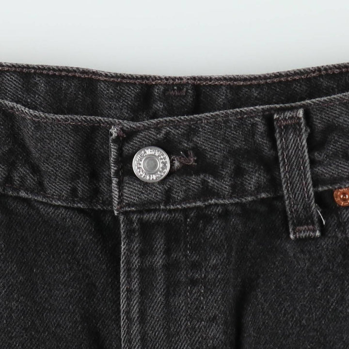 90'S Levi's 550 Relaxed Fit Black Denim Shorts, Made in USA, Men's Size W36 (approx.), Vintage cotton black type Vintage Second Hand