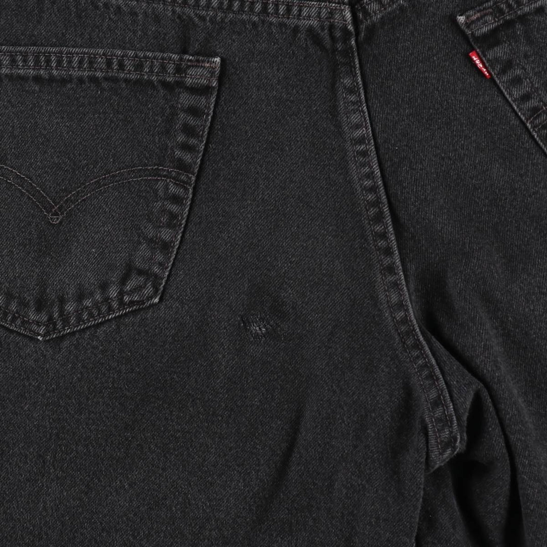 90'S Levi's 550 Relaxed Fit Black Denim Shorts, Made in USA, Men's Size W36 (approx.), Vintage cotton black type Vintage Second Hand