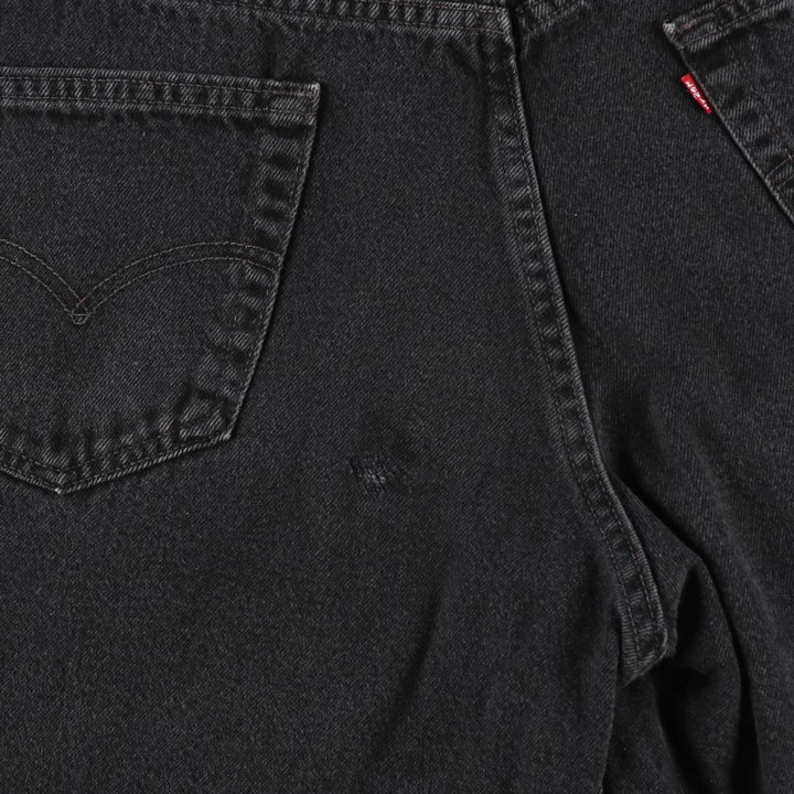 90'S Levi's 550 Relaxed Fit Black Denim Shorts, Made in USA, Men's Size W36 (approx.), Vintage cotton black type Vintage Second Hand
