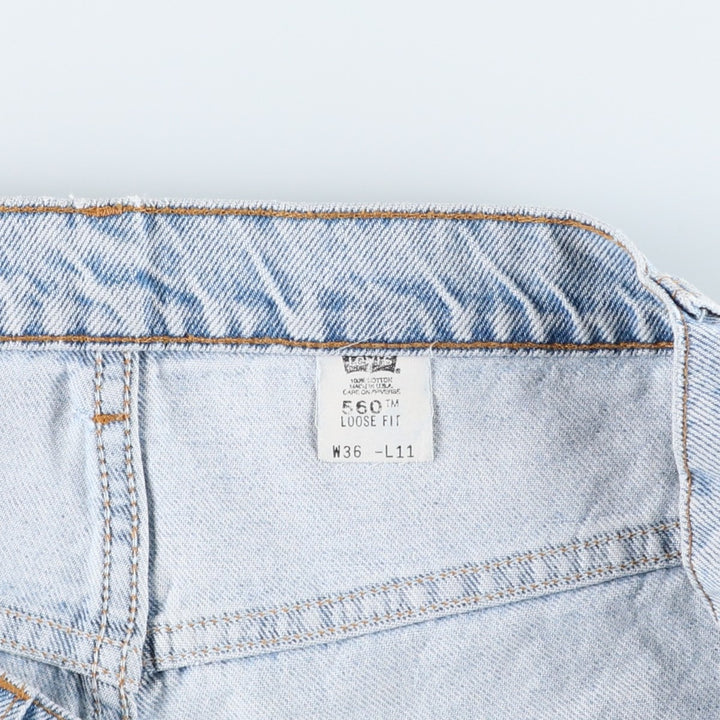 90'S Levi's 560 Loose Fit Denim Shorts, Made in USA, Men's W37 (approx.), Vintage. cotton Blue type light blue Vintage Second Hand