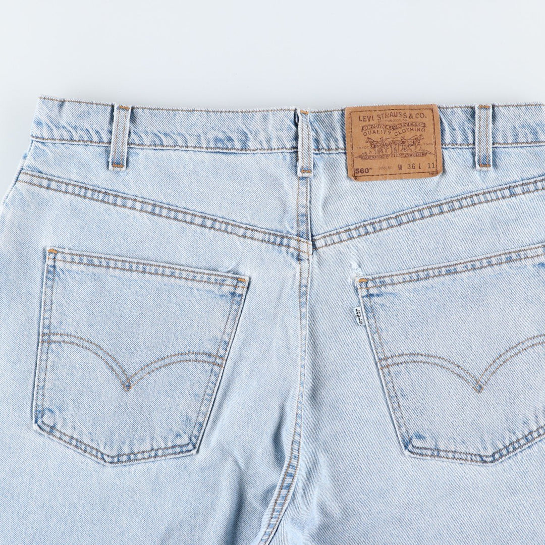 90'S Levi's 560 Loose Fit Denim Shorts, Made in USA, Men's W37 (approx.), Vintage. cotton Blue type light blue Vintage Second Hand