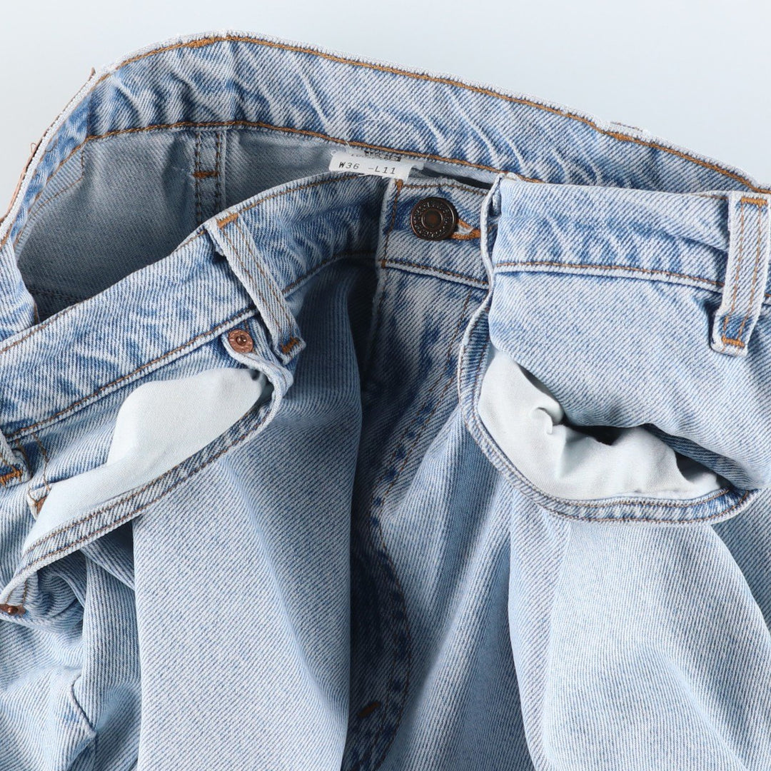 90'S Levi's 560 Loose Fit Denim Shorts, Made in USA, Men's W37 (approx.), Vintage. cotton Blue type light blue Vintage Second Hand