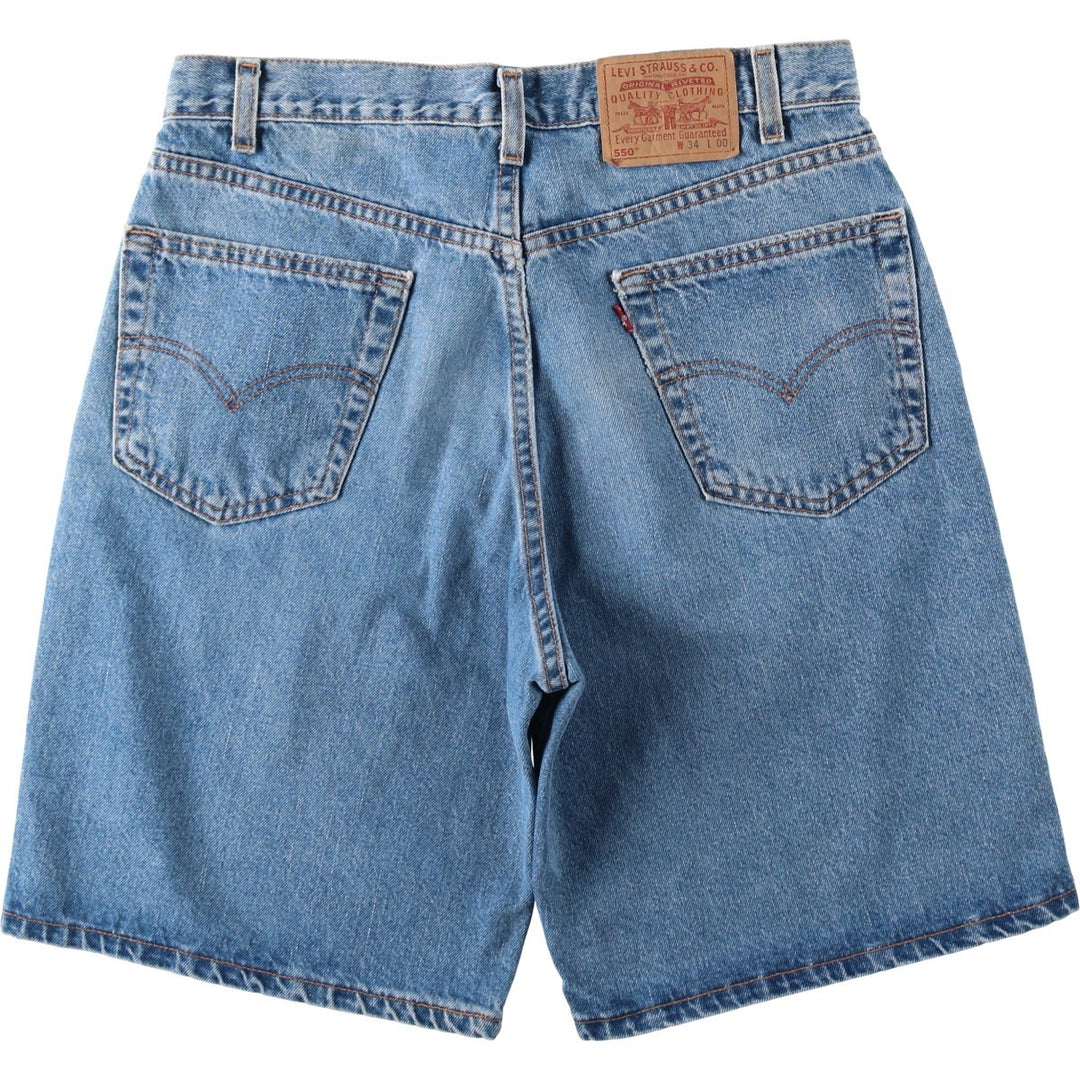 2000'S Levi's 550 Relaxed Fit Denim Shorts, Made in USA, Men's Size W34 (approx.) cotton blue type Vintage Second Hand