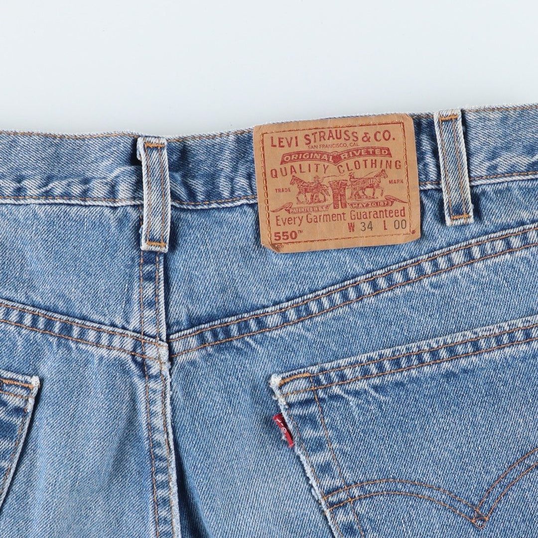 2000'S Levi's 550 Relaxed Fit Denim Shorts, Made in USA, Men's Size W34 (approx.) cotton blue type Vintage Second Hand