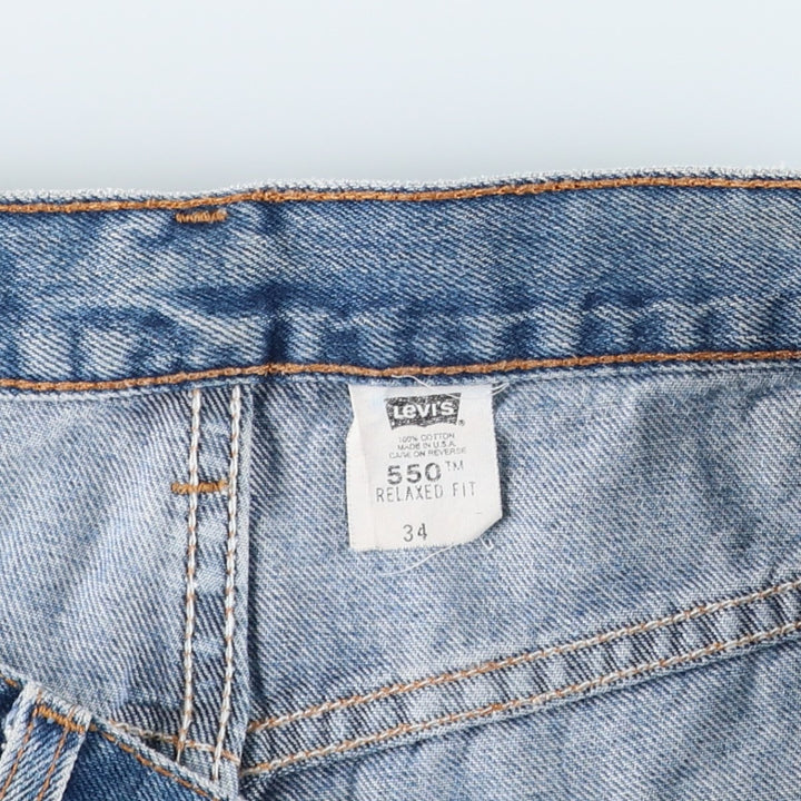 2000'S Levi's 550 Relaxed Fit Denim Shorts, Made in USA, Men's Size W34 (approx.) cotton blue type Vintage Second Hand