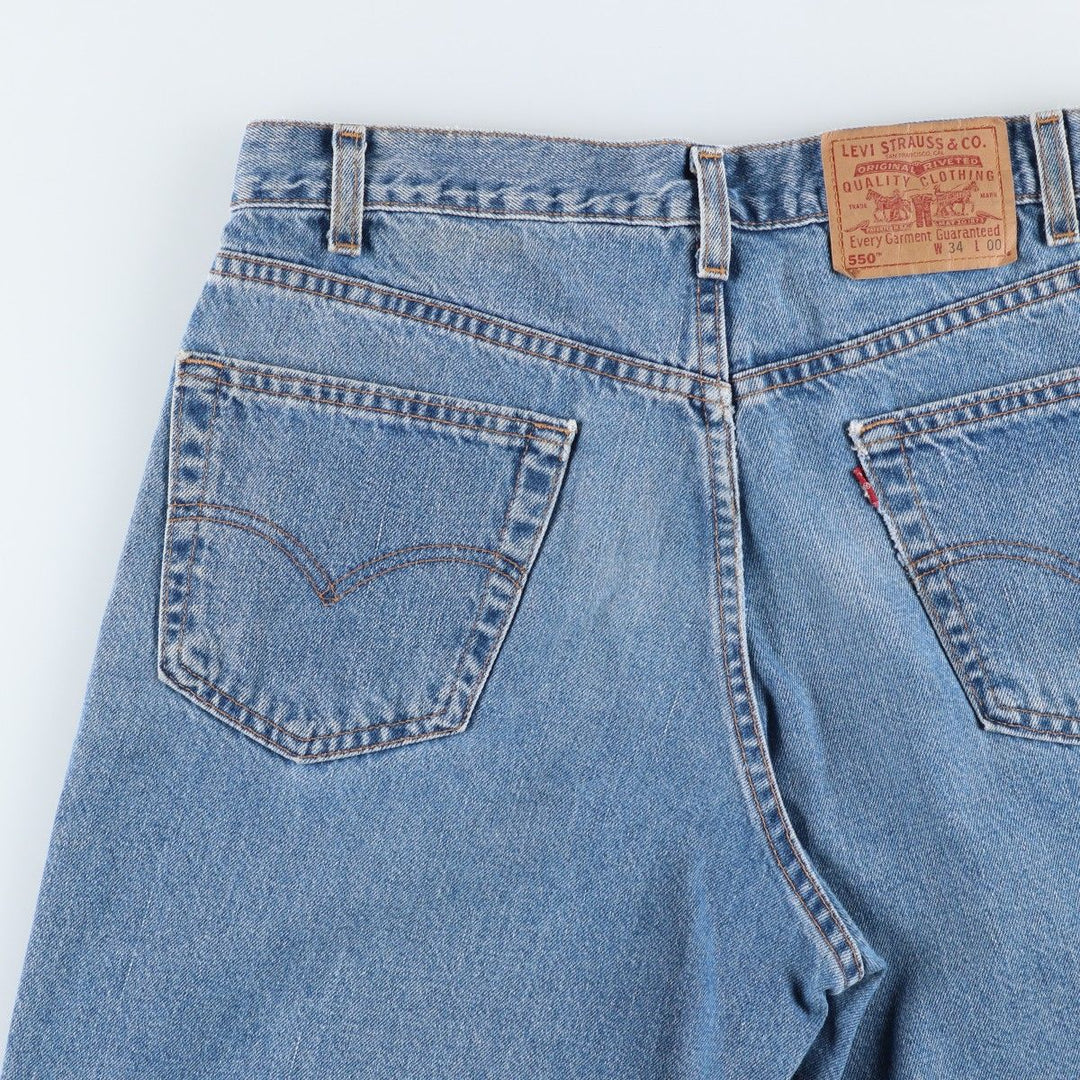 2000'S Levi's 550 Relaxed Fit Denim Shorts, Made in USA, Men's Size W34 (approx.) cotton blue type Vintage Second Hand