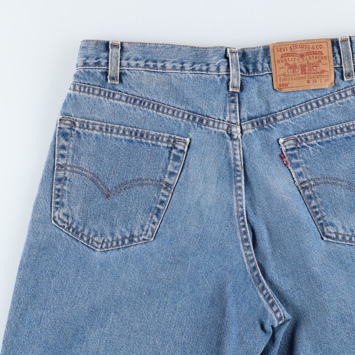 2000'S Levi's 550 Relaxed Fit Denim Shorts, Made in USA, Men's Size W34 (approx.) cotton blue type Vintage Second Hand