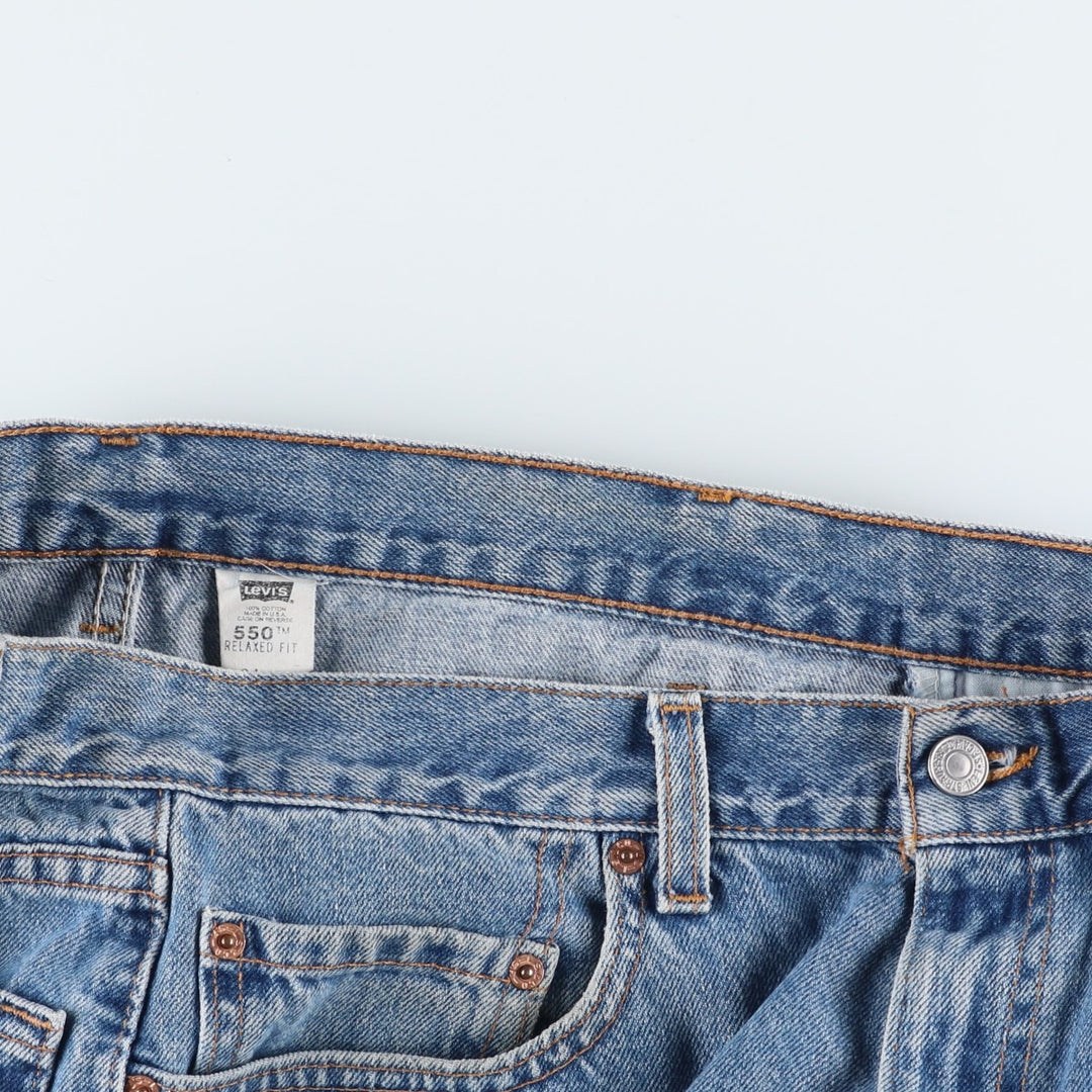 2000'S Levi's 550 Relaxed Fit Denim Shorts, Made in USA, Men's Size W34 (approx.) cotton blue type Vintage Second Hand