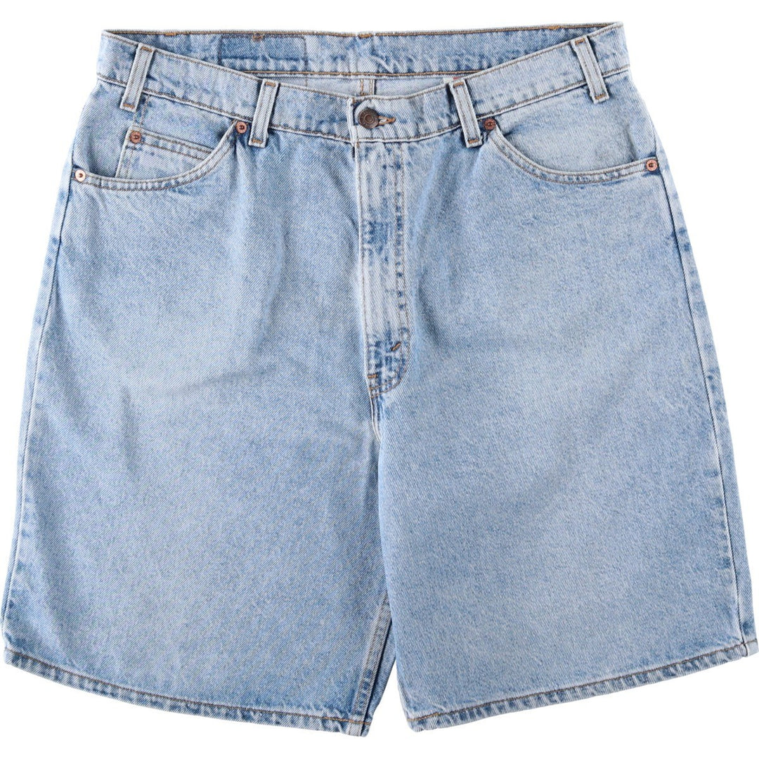 Levi's 550 Relaxed Fit Orange Tab Denim Shorts, Made in USA, Men's Size W36 (approx.), Vintage cotton Blue type light blue Vintage Second Hand