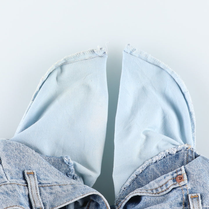 Levi's 550 Relaxed Fit Orange Tab Denim Shorts, Made in USA, Men's Size W36 (approx.), Vintage cotton Blue type light blue Vintage Second Hand