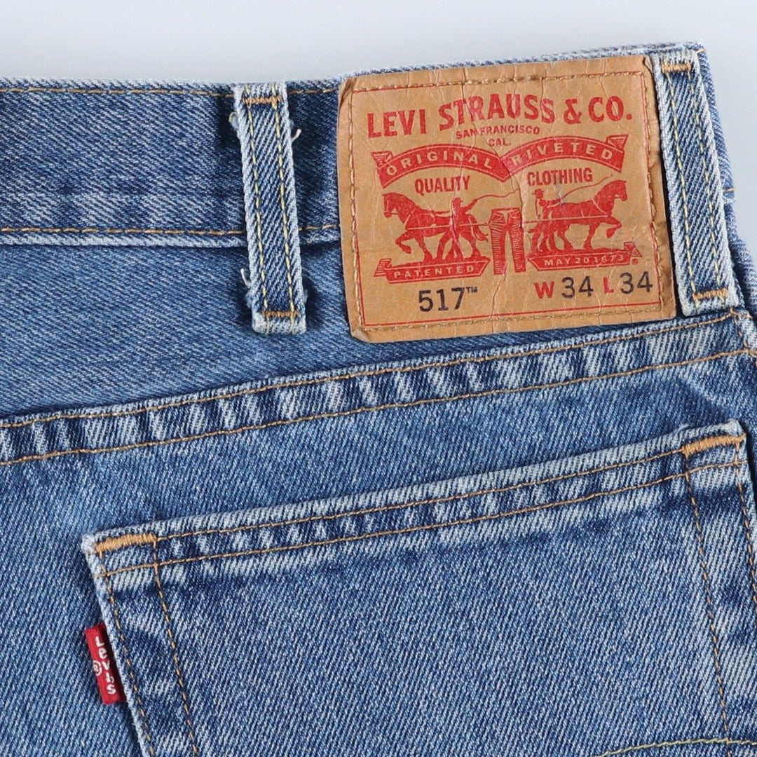 Levi's 517 Bootcut Denim Pants for Men, Size W34 cotton blue type Vintage Second Hand