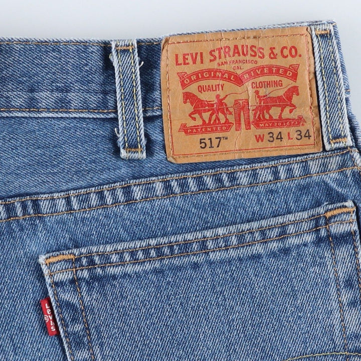 Levi's 517 Bootcut Denim Pants for Men, Size W34 cotton blue type Vintage Second Hand