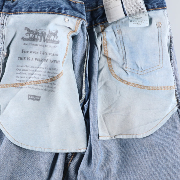 Levi's 517 Bootcut Denim Pants for Men, Size W34 cotton blue type Vintage Second Hand