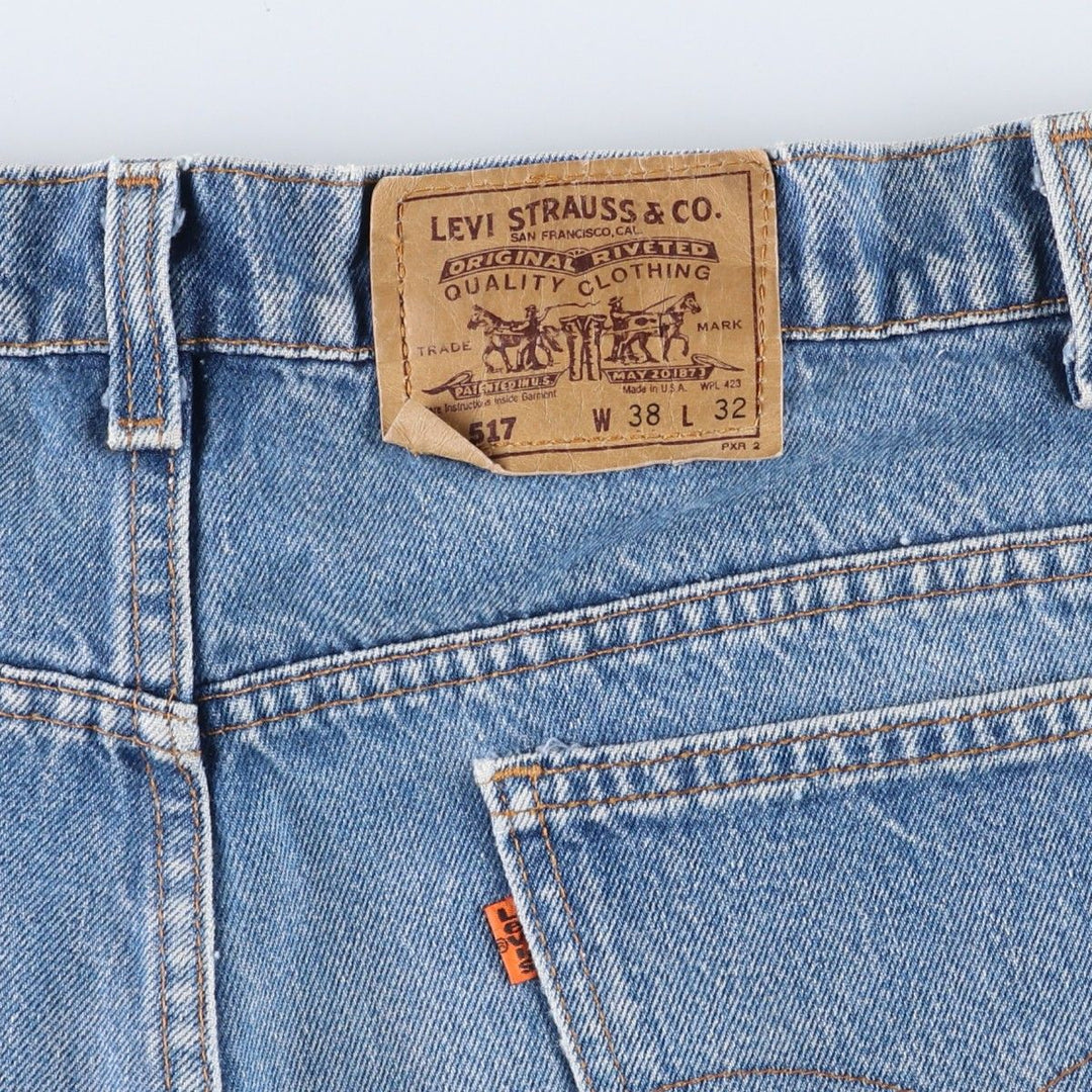 80s-90'S Levi's 40517-0215 Orange Tab Bootcut Denim Pants, Made in USA, Men's W37 (approx.), Vintage cotton blue type Vintage Second Hand