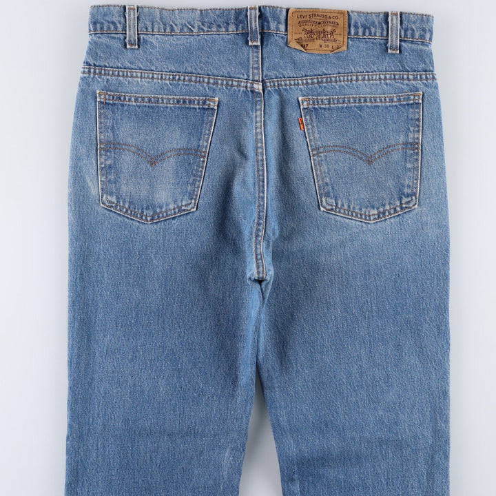 80s-90'S Levi's 40517-0215 Orange Tab Bootcut Denim Pants, Made in USA, Men's W37 (approx.), Vintage cotton blue type Vintage Second Hand